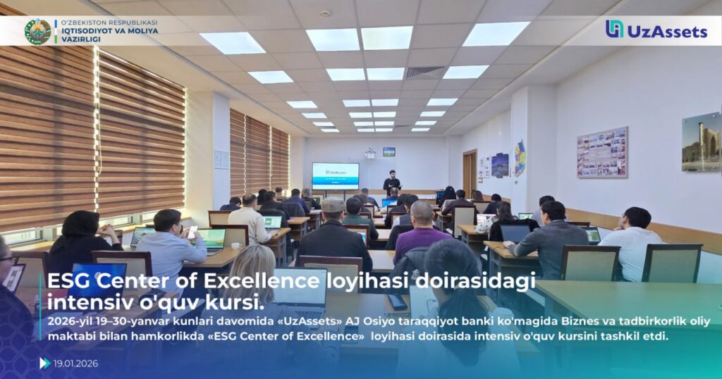 ESG Center of Excellence loyihasi doirasidagi intensiv o‘quv kursi.