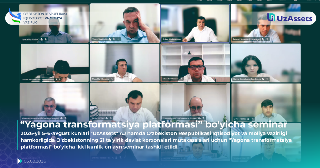 Davlat korxonalari mutaxassislari uchun &laquo;Yagona transformatsiya platformasi&raquo; bo‘yicha seminar